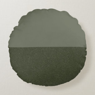 Round Moss Green Throw Pillow – Dual Texture