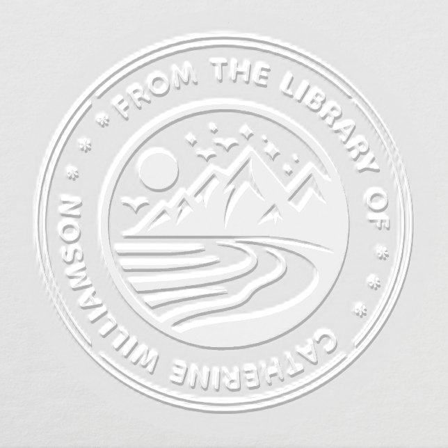 Round Mountains & Sun Ex libris  Embosser (Design)