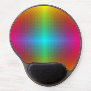 Round mouse pad with a vibrant rainbow gradient