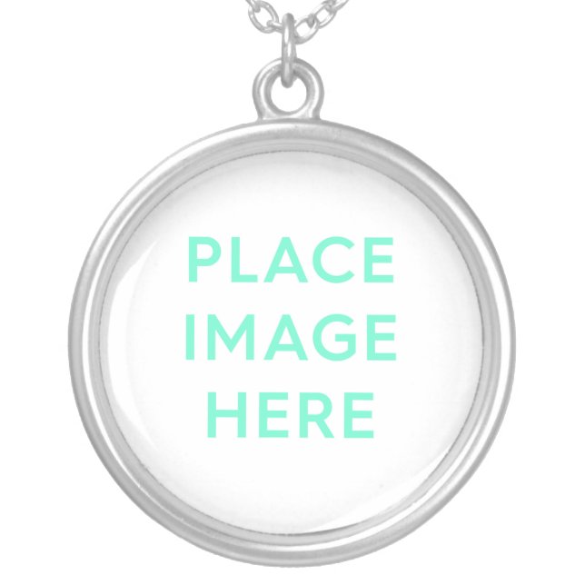 Round Necklace, Silver Plated Necklace (Front)