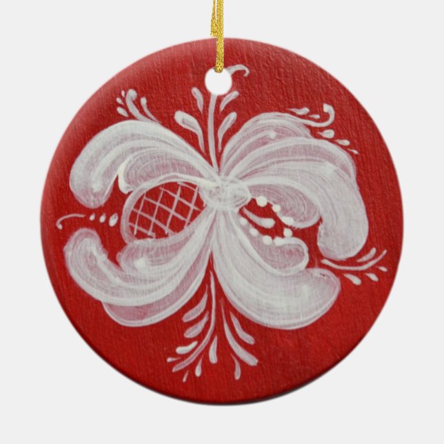 Round Norwegian Ceramic Ornament (Back)