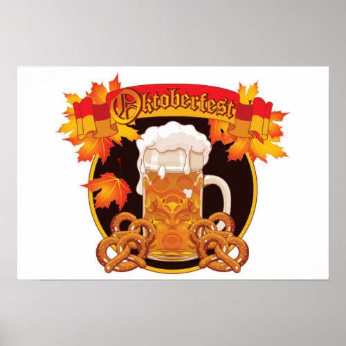 Round Oktoberfest Celebration Design Poster