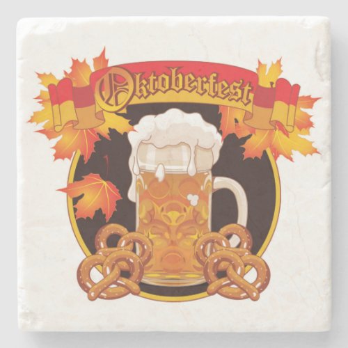 Round Oktoberfest Celebration Design Stone Coaster