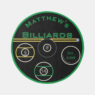 Round Only Man Cave Billiards Pool Area Rug