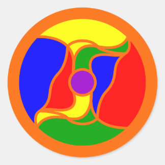 Round Optoskept Mandala Sticker