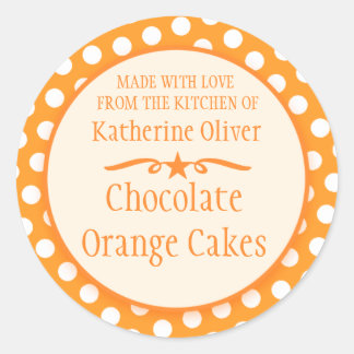 Round orange cookie exchange baking gift stickers