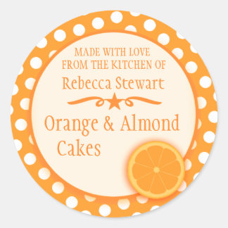 Round orange cookie exchange baking gift stickers