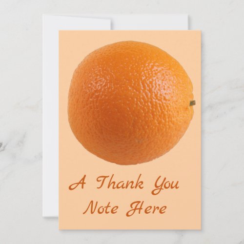 Round Orange Fresh Fruit Photo Thank You Card