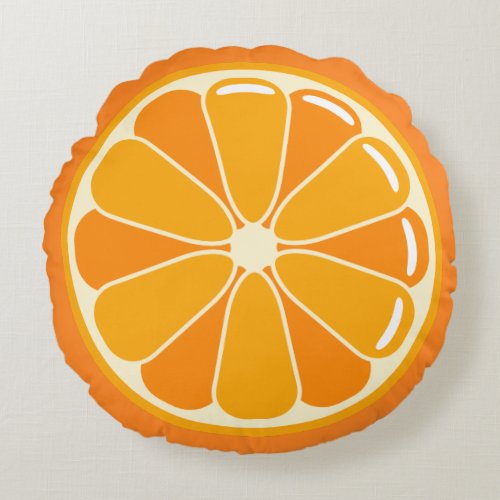 Round Orange Slice Pillow