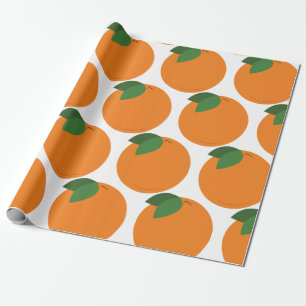 Round Orange Wrapping Paper