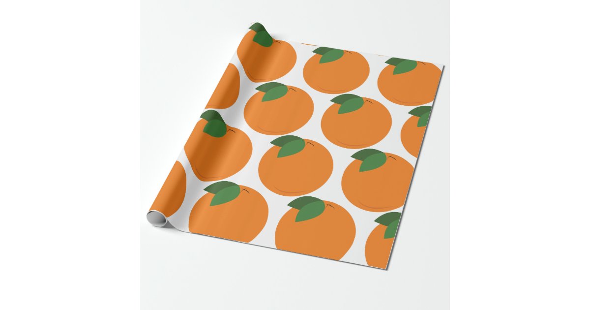 Round Orange Wrapping Paper Zazzle