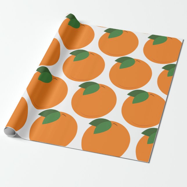 Round Orange Wrapping Paper (Unrolled)