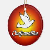 Round Ornament, Confirmation, Dove, Red, Religious Ceramic Ornament ...