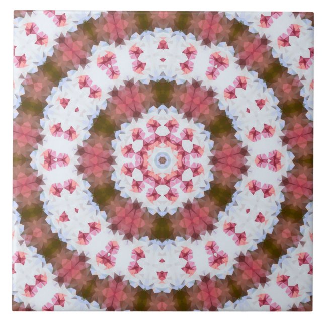 Round ornament ,mandala ceramic tile (Front)