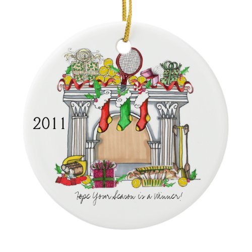 Round Ornament, Tennis Mantel, 2011 Ceramic Ornament
