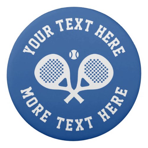 Round padel sport eraser with custom text