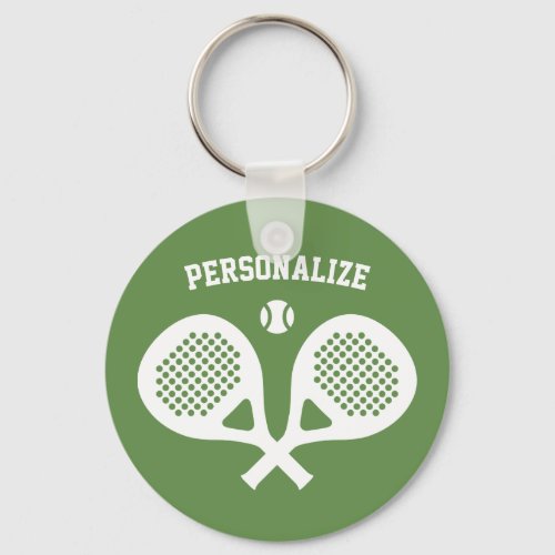 Round padel tennis keychain gift player and fan
