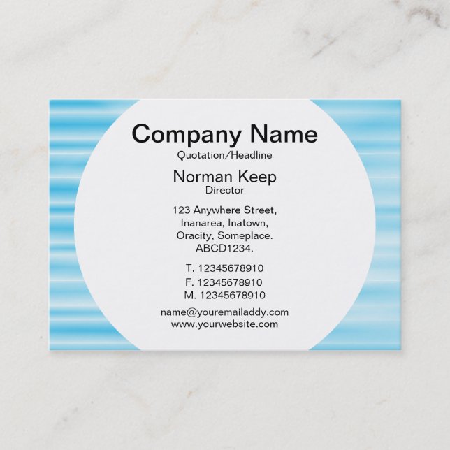 Round Panel - Corrugated Blue Business Card (Front)