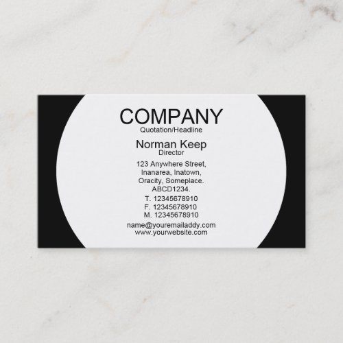 Round Panel _ White with Black Business Card
