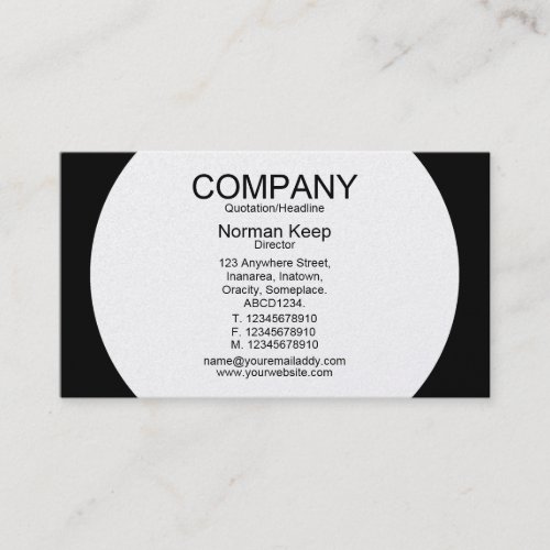 Round Panel _ White with Black Gold Card Business Card