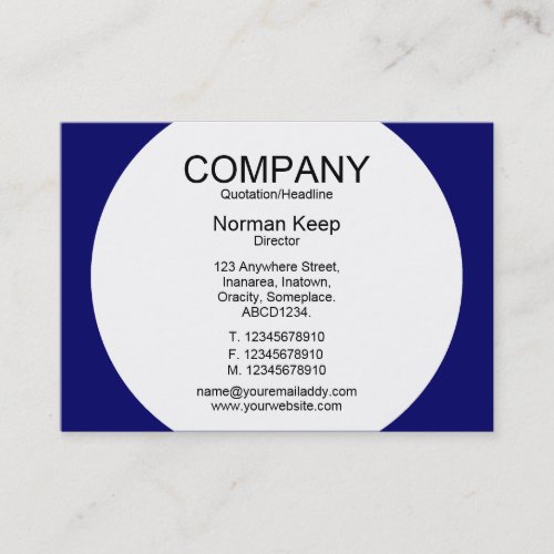 Round Panel - White with Dark Blue 000066 Business Cards