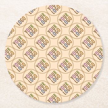 Round Paper Coasters Company Logo Promotional Bulk by MISOOK at Zazzle