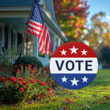 Round Patriotic Vote Star Yard