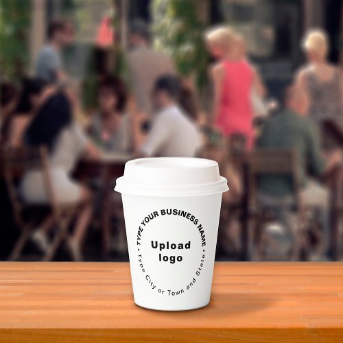 Round Pattern Business Brand Texts on White Paper Cups