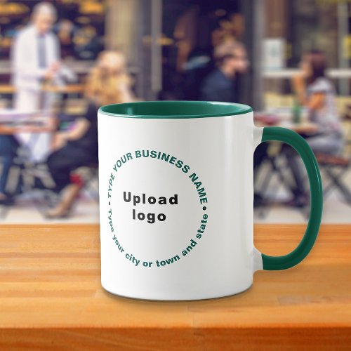 Round Pattern Business Texts on Hunter Green Combo Mug