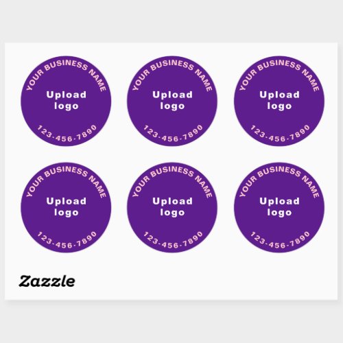 Round Pattern Phone Number Texts on Purple Sticker