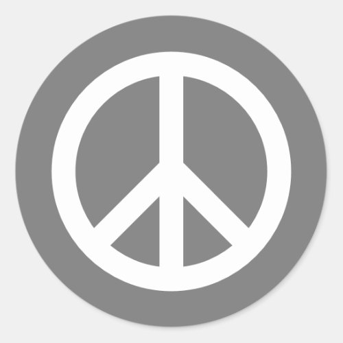 Round peace symbol stickers in custom colors