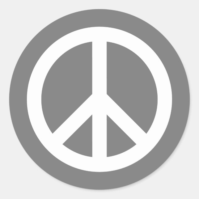 Round peace symbol stickers in custom colors (Front)