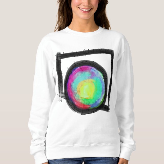 Round Peg in a Square Hole Abstract Art to Wear Sweatshirt (Front)