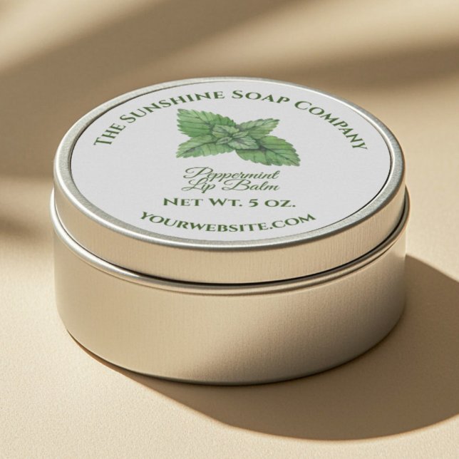 Round Peppermint Lip Balm Label (Creator Uploaded)
