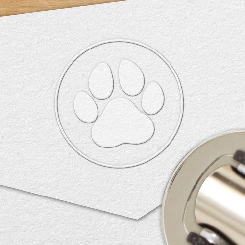 Round Pet Lover Paw Print Embosser