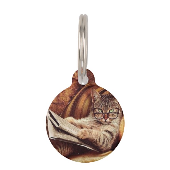 Round Pet Plate the Cat Ready ID Tag (Front)