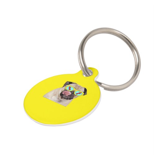 Round Pet Tag with personalized phone 