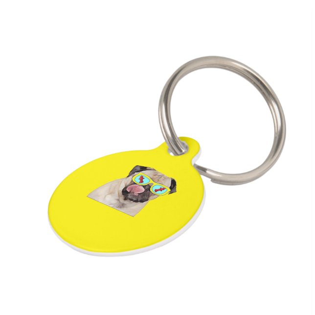 Round Pet Tag with personalized phone # (Side)