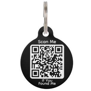 Round PetID Tag for OzWellPet App Owners - Black