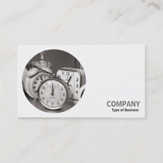 Round Photo - Alarm Clocks Business Card (Front)