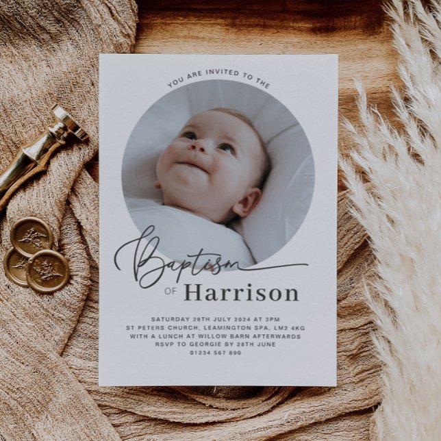 Round Photo Baptism Invitation (Creator Uploaded)