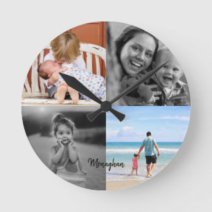 Round Photo Collage Clock