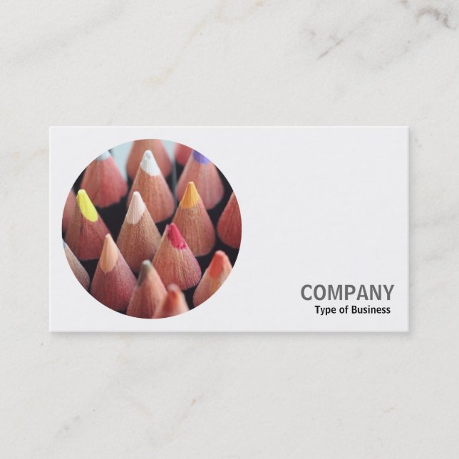 Round Photo - Color Pencils Business Card (Front)