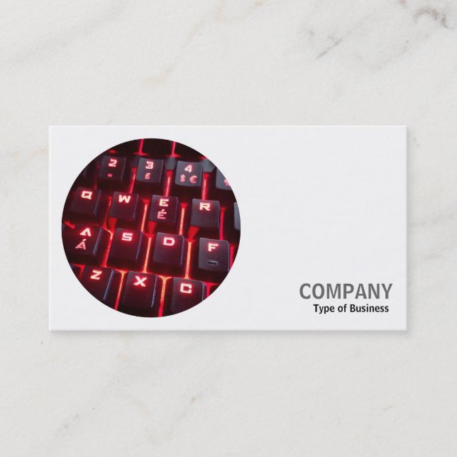Round Photo - Illuminated Keyboard Business Card (Front)