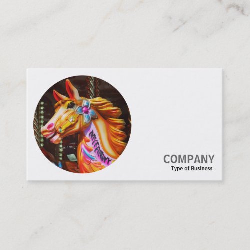 Round Photo _ Merry_Go_Round Horse Business Card