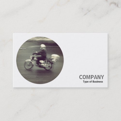 Round Photo _ Moving Motorbike Business Card