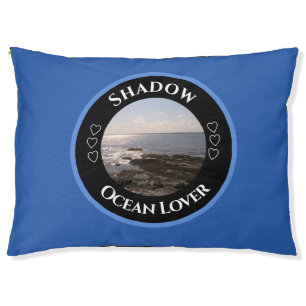 Round Photo of Atlantic Ocean Calm Sea Blue Pet Bed