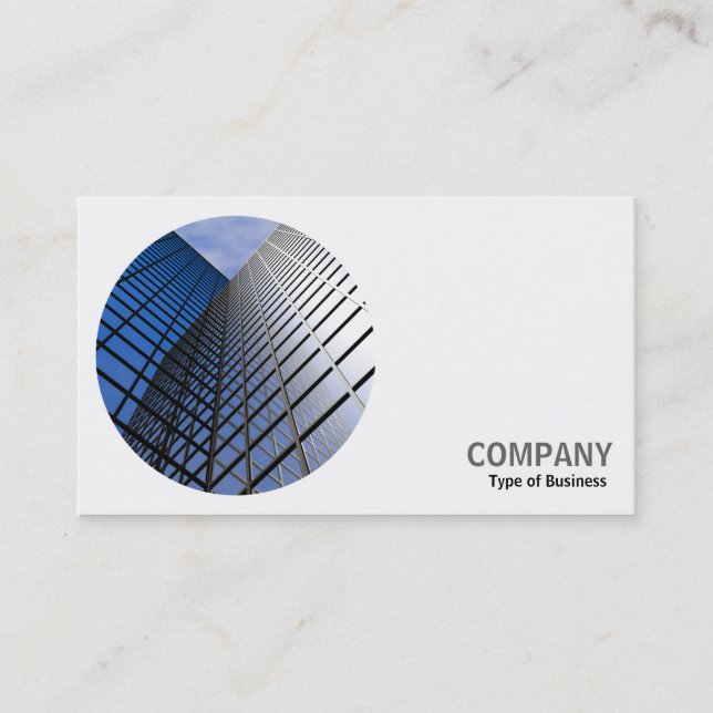 Round Photo - Office Block Business Card (Front)