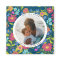 Round Photo Pretty Wildflower Frame with Text