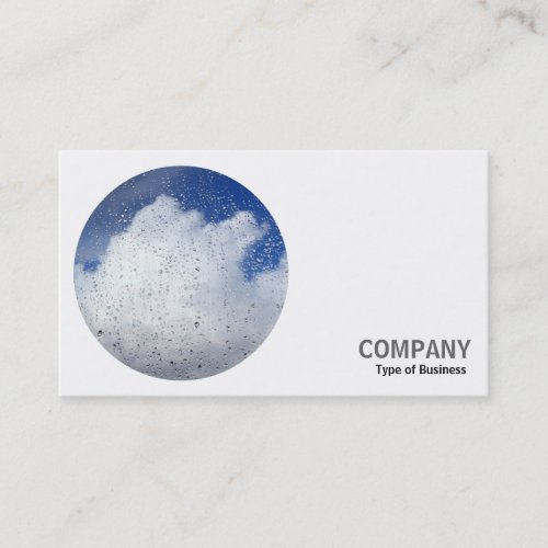 Round Photo _ Rain on a Window with Cloud Business Card